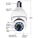 Camera Supraveghere tip bec WI-FI, HD 1080P, Smart-Bulb, cu Senzor de Miscare