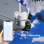 Camera Pro de Supraveghere, Wifi, dubla, fixa si mobila, microfon si difuzor, Rotativa, Exterior