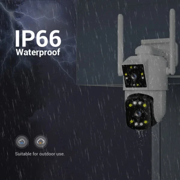 Camera Pro de Supraveghere, Wifi, dubla, fixa si mobila, microfon si difuzor, Rotativa, Exterior