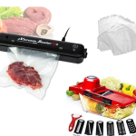 Aparat de vidat si sigilat cu pungi incluse + Razatoare Pentru Legume Si Fructe 6 In 1