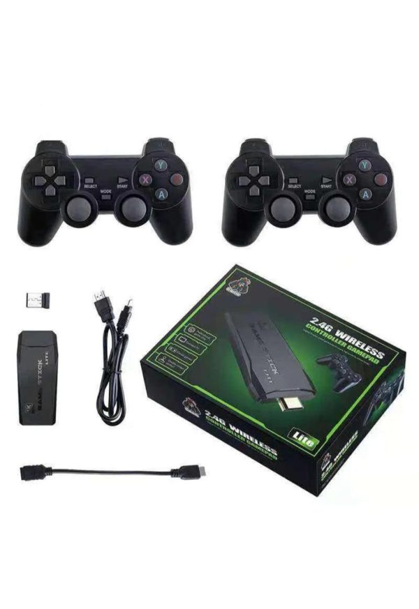 Consola wireless 1Tech SH-G02, 10.000 de jocuri incorporate, doua joystick-uri wireless, 4K, 2,4 GHz, negru