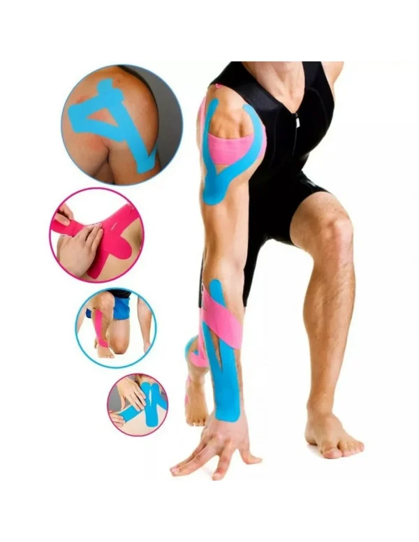 5x Banda kinesiologica, pentru dureri musculare si articulare (5cm x 5m)