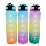 Sticla de apa motivationala, Multicolor, din plastic, 1L