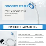 Dus portabil de camping cu robinet incorporat, USB pentru interior/exterior